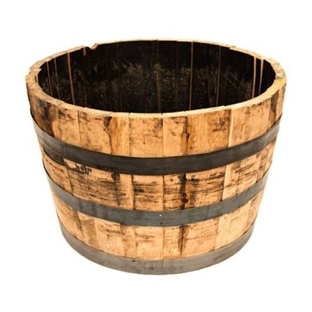 Real Wood Products Half Oak Barrel Planter B100